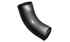 Колено 60 градусов Grand Line ПУ 90мм RAL 9005 черный