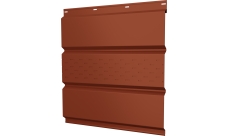 Софит металлический Классик v01 Grand Line центральная перфорация 0,45 Drap с пленкой RAL 8004 терракота