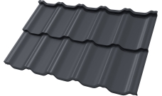 Профиль волновой "Квинта Уно" ("Kvinta Uno") 0,45 ПЭ RAL 7024 мокрый асфальт