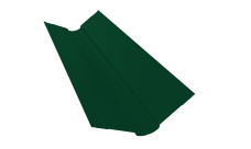 Планка ендовы верхней фигурной 100x100 0,45 PE lite с пленкой RAL 6005 зеленый мох (3м)