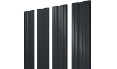 Штакетник Twin с прямым резом Grand Line 0,45 PE-Double RAL 7016 антрацитово-серый