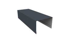 Крышка для забора из сайдинга (Квадро брус, Корабельная Доска, ЭкоБрус new) 0,45 Drap TX RAL 7024 мокрый асфальт (2,5м)