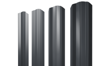 Штакетник М-образный A фигурный Grand Line 0,45 PE RAL 7024 мокрый асфальт