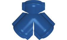 Тройник Y конька полукруглого Grand Line 0,45 PE с пленкой RAL 5005 сигнальный синий