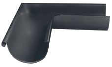 Угол желоба внешний GL PE Matt 90гр 125 мм RAL 7024 мокрый асфальт