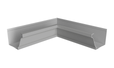 Угол желоба внутренний Vortex Lite 130мм NEW RAL 9006 бело-алюминиевый