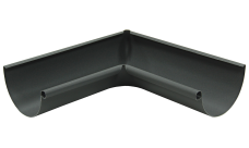 Угол желоба внутренний Grand Line ПЭ матовый 90гр 125мм RAL 7024 мокрый асфальт