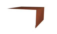 Планка околооконная простая 250х50 0,5 Satin с пленкой RAL 8004 терракота (2м)