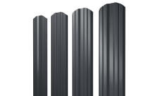 Штакетник Твин фигурный Grand Line 0,5 PurPro RAL 7024 мокрый асфальт