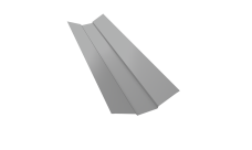 Планка ендовы верхней 95х80х95 0,45 PE с пленкой RAL 9006 бело-алюминиевый (2м)