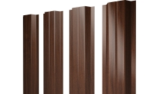 Штакетник П-образный A с прямым резом Grand Line 0,45 Print Elite Choco Wood TwinColor