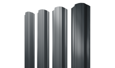 Штакетник Прямоугольный фигурный Grand Line 0,5 Velur X RAL 7016 антрацитово-серый
