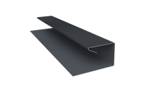 Планка П-образная завершающая сложная Корабельная Доска Grand Line 0,5 Atlas X с пленкой RAL 7024 мокрый асфальт (3м)