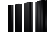 Штакетник П-образный A с прямым резом Grand Line 0,5 Velur X RAL 9005 черный