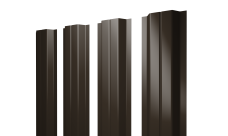 Штакетник П-образный A с прямым резом Grand Line 0,5 Satin RR 32 темно-коричневый