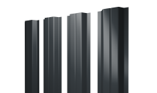 Штакетник П-образный A с прямым резом Grand Line 0,5 Velur X RAL 7016 антрацитово-серый