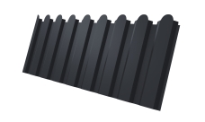 Профнастил С20A фигурный Grand Line 0,5 Satin Matt TX RAL 7024 мокрый асфальт