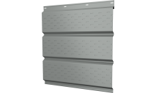 Софит металлический Классик v01 Grand Line полная перфорация 0,45 PE с пленкой RAL 9006 бело-алюминиевый