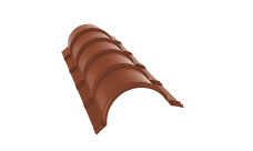 Планка малого конька полукруглого 0,5 Satin с пленкой RAL 8004 терракота (1,97м)