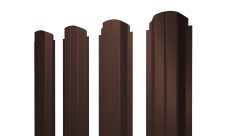 Штакетник П-образный A фигурный Grand Line 0,5 PurPro Matt 275 RAL 8017 шоколад