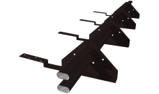 Снегозадержатель трубчатый для композитной черепицы Roman RAL 9005 (3м)