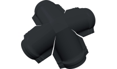 Четверник конька полукруглого Grand Line 0,5 Satin с пленкой RAL 7024 мокрый асфальт