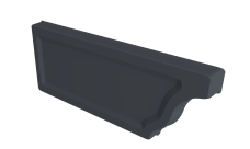 Заглушка желоба левая Vortex Project 210мм RAL 7024 мокрый асфальт