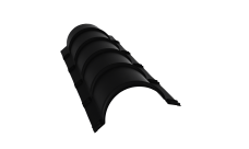 Планка малого конька полукруглого 0,5 Satin с пленкой RAL 9005 черный (1,97м)