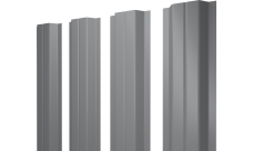 Штакетник П-образный A с прямым резом Grand Line 0,45 Drap RAL 7004 сигнальный серый