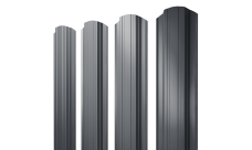 Штакетник Прямоугольный фигурный Grand Line 0,45 Drap TX RAL 7024 мокрый асфальт