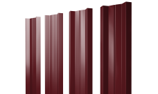 Штакетник М-образный A с прямым резом Grand Line 0,45 Drap RAL 3005 красное вино