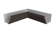 Угол желоба со сварным швом внутренний Vortex Lite 130мм RR 32 темно-коричневый