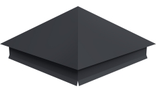 Колпак на столб 390х390мм с отливом 0,5 Satin с пленкой RAL 7024 мокрый асфальт