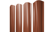 Штакетник Круглый фигурный Grand Line 0,5 Satin Matt RAL 8004 терракота