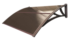 Козырек Krovent из поликарбоната усиленный 1505х1070х315 бронзовый (коричневый кронштейн)