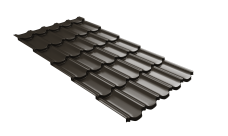 Металлочерепица "Квинта плюс3D" ("Kvinta plus3D") 0,5 Satin Matt TX RR 32 темно-коричневый