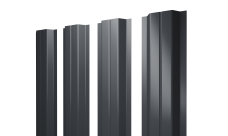 Штакетник П-образный A с прямым резом Grand Line 0,45 Drap TR lite RAL 7024 мокрый асфальт