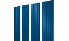 Штакетник Twin с прямым резом Grand Line 0,5 Satin RAL 5005 сигнальный синий