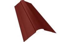 Планка конька фигурного 100х100 Grand Line 0,5 Satin с пленкой RAL 3009 оксидно-красный (2м)