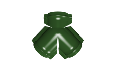 Тройник Y малого конька полукруглого 0,45 PE с пленкой RAL 6002 лиственно-зеленый