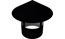 Дымник на трубу круглый d250 0,5 Satin с пленкой RAL 9005 черный