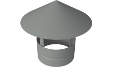 Дымник на трубу круглый d250 0,5 Satin с пленкой RAL 9006 бело-алюминиевый