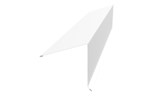 Планка конька односкатной кровли 180x160 0,45 Drap с пленкой RAL 9003 сигнальный белый (2м)