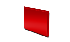 Кассета фасадная прямая открытого типа 0,7 мм c порошковым покрытием RAL 3020 транспортный красный