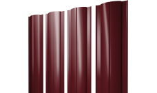 Штакетник Круглый с прямым резом Grand Line 0,4 PE RAL 3005 красное вино