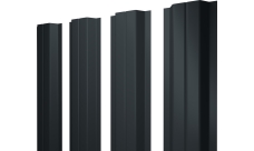 Штакетник П-образный A с прямым резом Grand Line 0,5 PurPro Matt 275 RAL 7016 антрацитово-серый