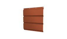 Софит металлический Grand Line центральная перфорация 0,45 Drap TR с пленкой RAL 8004 терракота