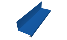 Планка примыкание нижнее к трубе для Кликфальц Pro Grand Line 0,5 Satin с пленкой RAL 5005 сигнальный синий (2м)