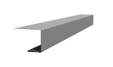 Планка завершающая фальц 0,5 Satin с пленкой RAL 9006 бело-алюминиевый (2м)