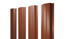 Штакетник П-образный A с прямым резом Grand Line 0,5 Satin Matt RAL 8004 терракота